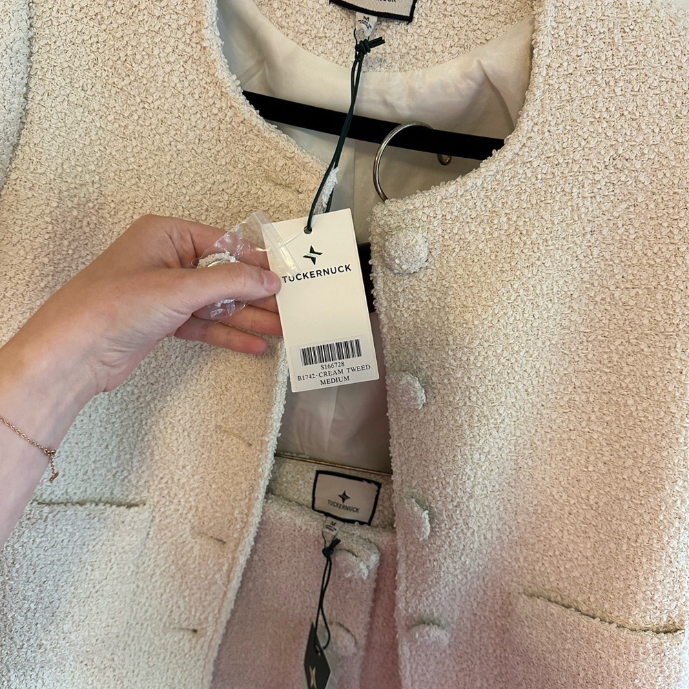 NWT Tuckernuck Marilyn Women's Cream Tweed Suit (jacket and skirt)